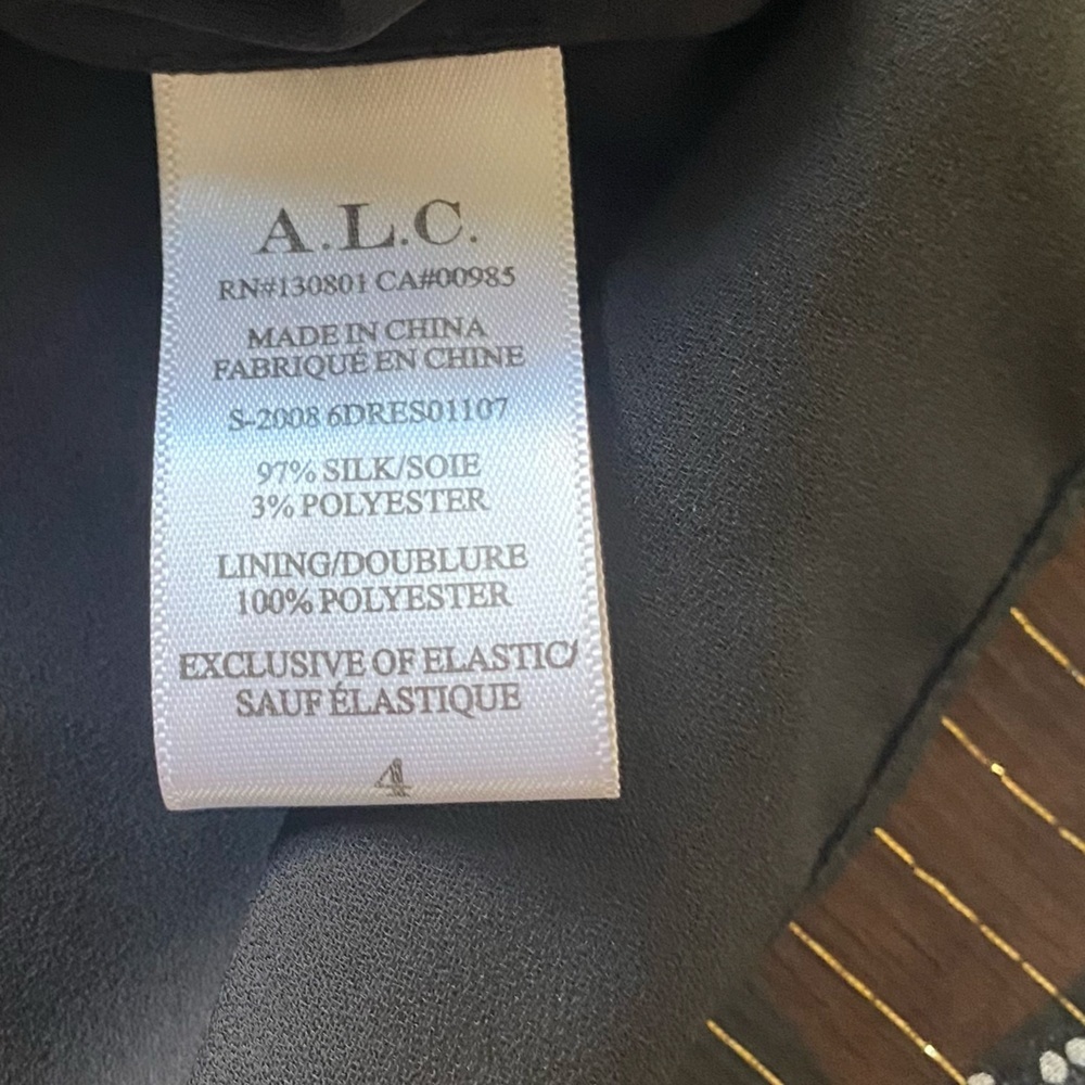 A.L.C. Bardot Silk Chiffon Printed Asymmetrical Halter Maxi Dress 4 - Picture 16 of 16